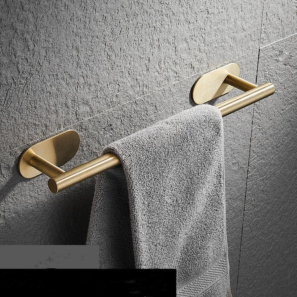 Juego de Accesorios de baño de Oro Cepillado, Soporte para Rollo de Papel higiénico para Montaje en Pared, toallero, Colgador de Batas, Kit de Accesorios de Acero Inoxidable, Colgador de Torre de 40