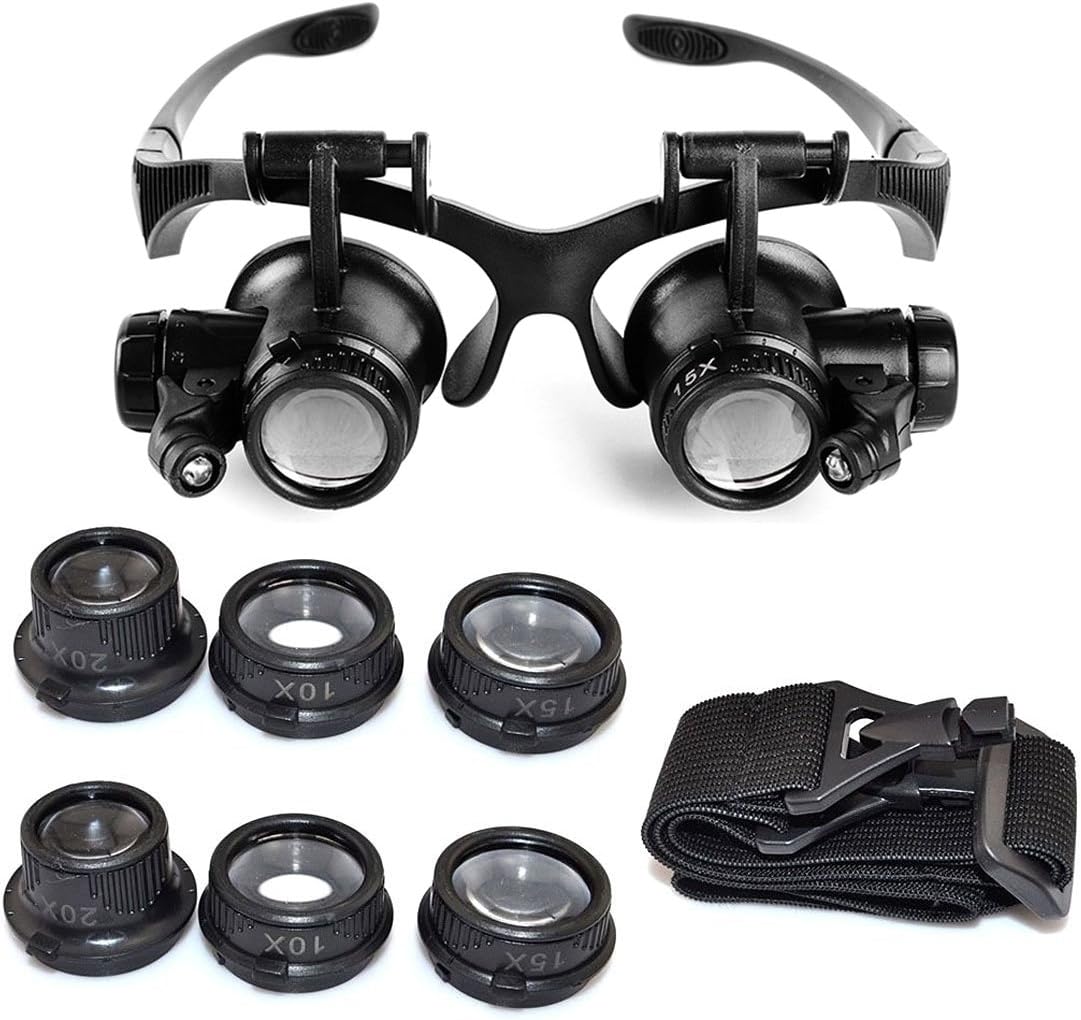 Vigorea Starcrafter 10X 15X 20X 25X Magnification Adjustable LED Light Magnifier for Jewelers Watchmakers + 1 Starcrafter Gift