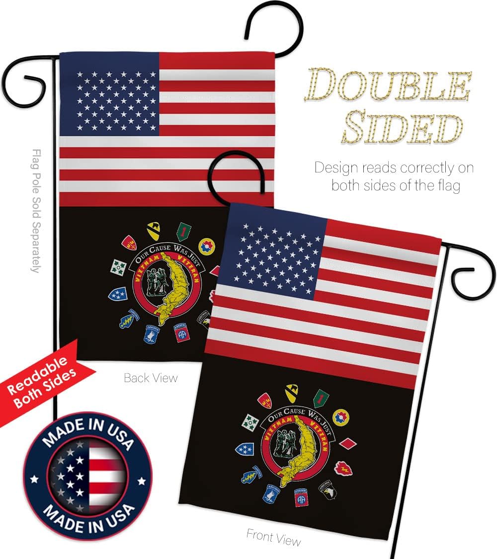 US Vietnam Veteran Garden Flag - Armed Forces Service All Branches Support Honor United State American Military Official - House Decoration Banner Small Yard Gift Double-Sided Made in USA 13 X 18.5