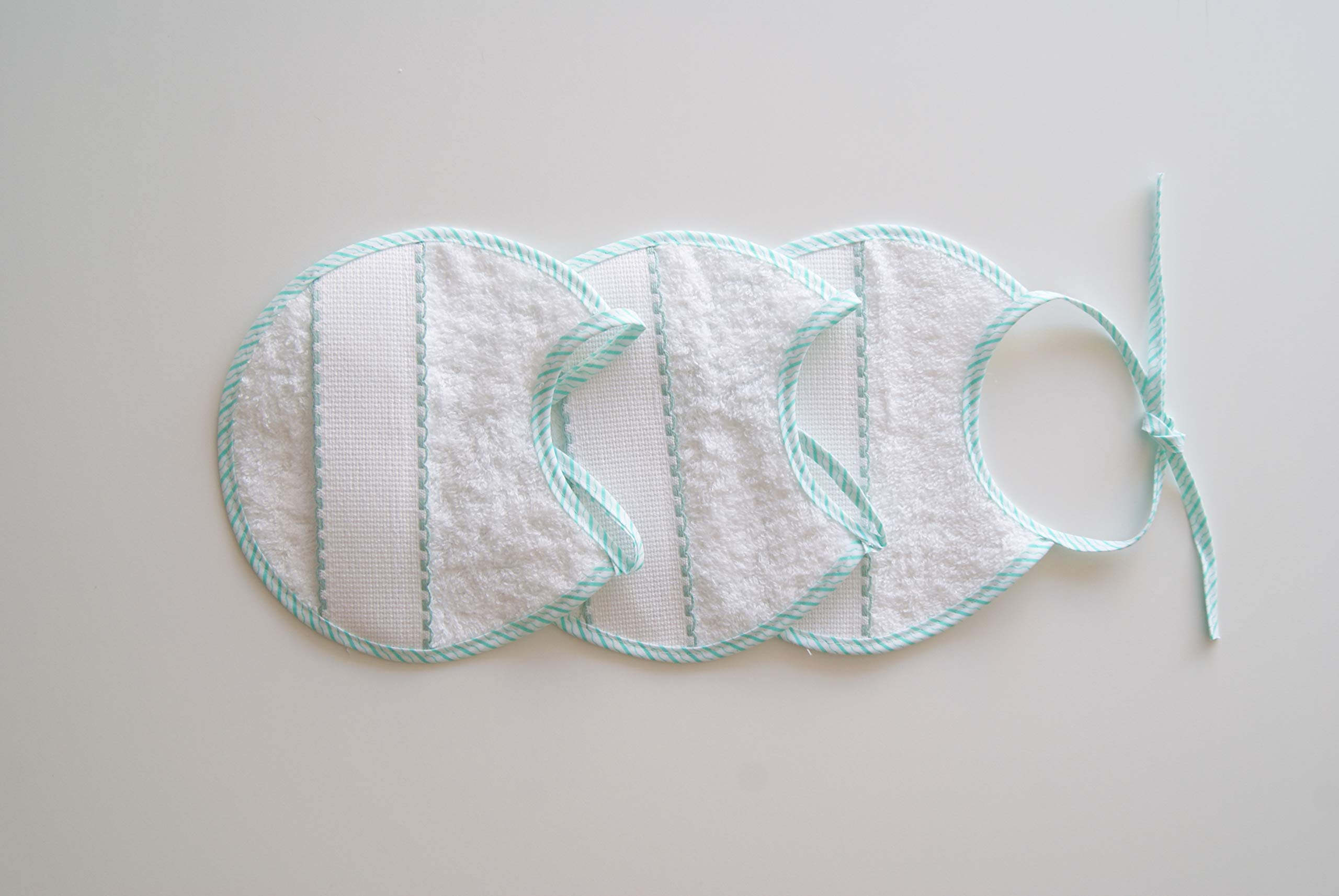 Interbaby 00040 - Pack de 12 baberos de punto de cruz 20x20, unisex