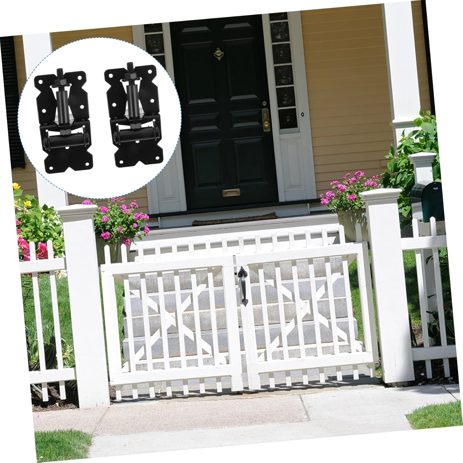 Mikikit 4pcs Heavy Duty Barn Door Hinges Metal Gate Hinges for Fences Gardens and Gates for Outdoor Use
