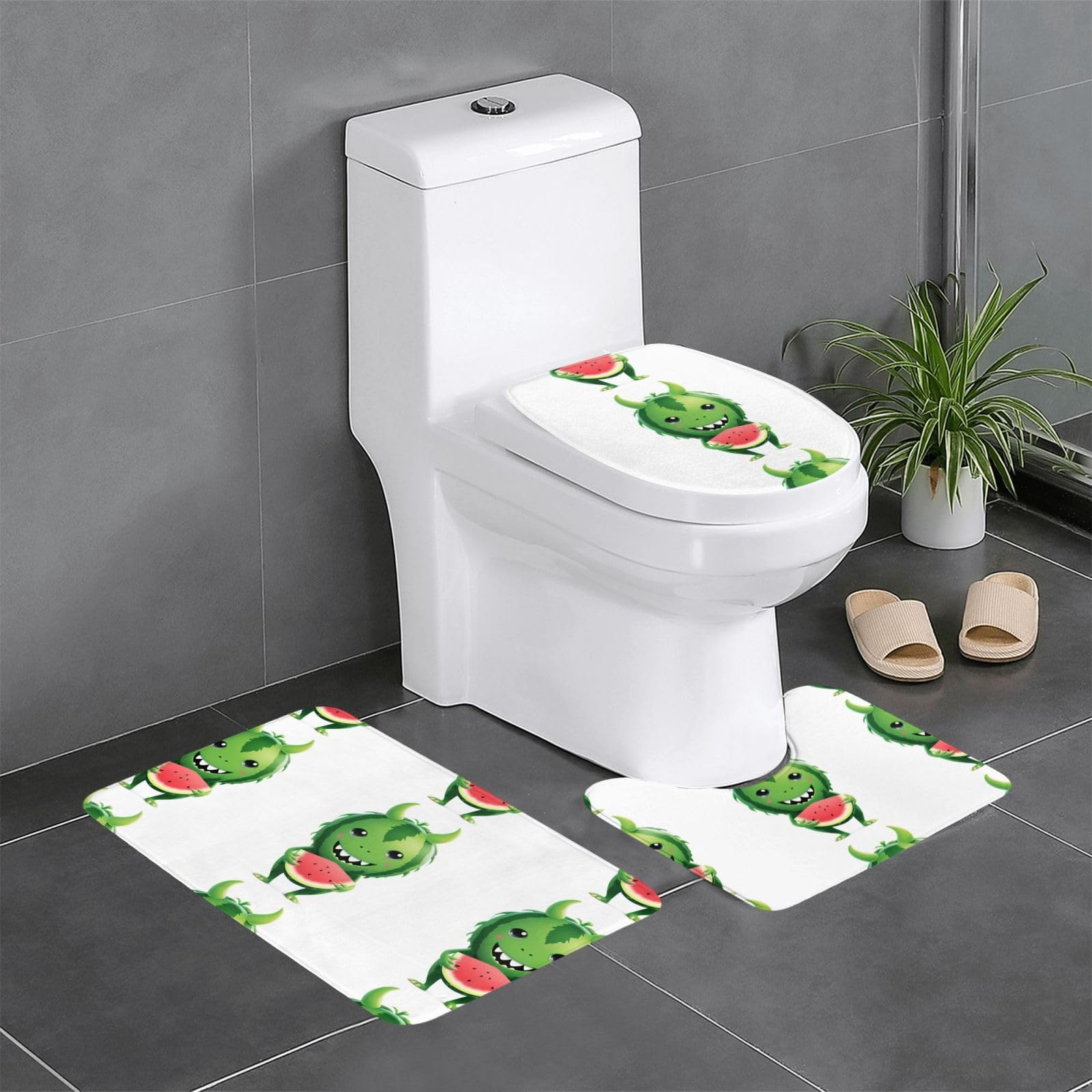 Tapis de sol de toilette en U MJHKXLJ Little Monster lot de 3 pour salle de bain