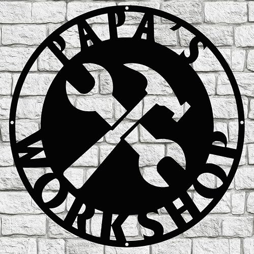 Miniatura 12 de Placa de Taller Personalizada de Bandera Americana de Metal, Regalo para Papá, Arte de Pared para Garaje, Placa de Taller de Papá, Nombre Diseño