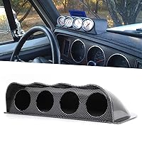 Vista 4 de Universal 2.047 in Gauge Pod Mount 4-Hole Dashboard Holder Cubierta de fibra de carbono