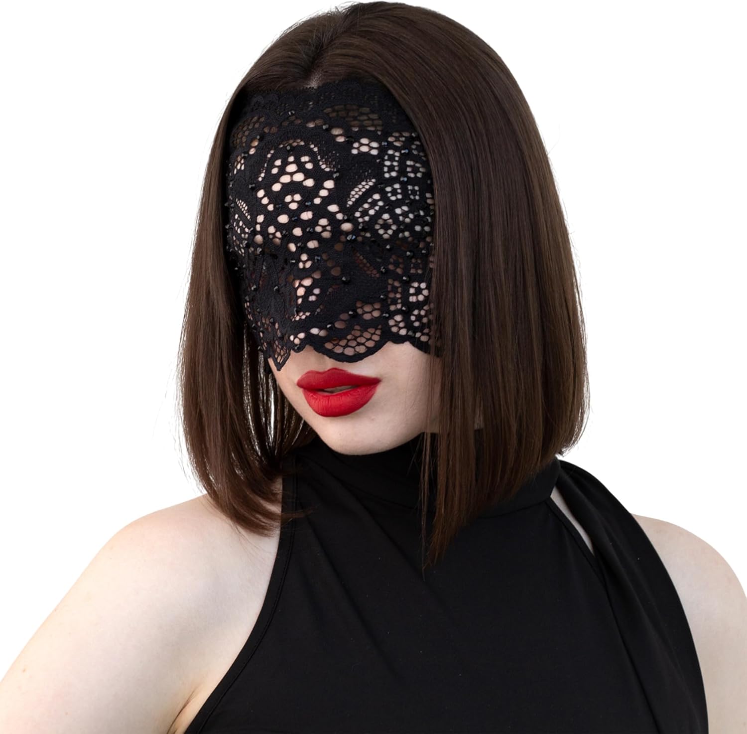 Full Face Black Lace Masquerade Masks for Women – Handmade Lace Mask Collection - Image 6