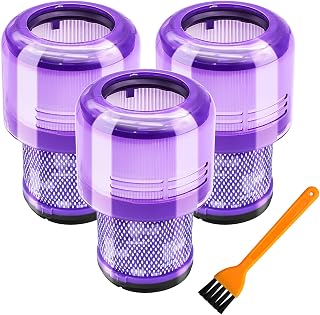 Vacuum V11 Filter Replacement for Dyson V11 Cordless Stick Vacuum Cleaner, Replace Part No. 970013-02, 3 Pack Filters and 1 Clean Brush, Vacuum Accessories