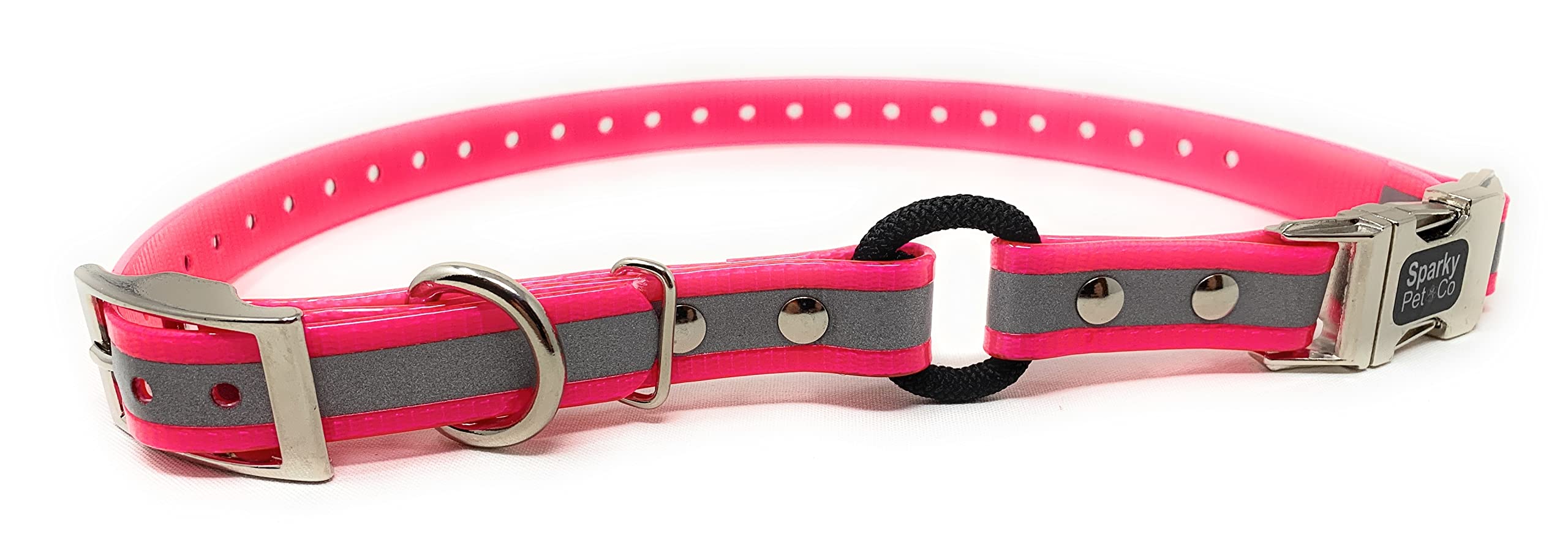 Sparky Pet Co - Zeus ECollar Replacement Strap - Bungee Loop Dog Collar - Waterproof Biothane - Adjustable - Double Buckle - Quick Snap Metal Clasp -