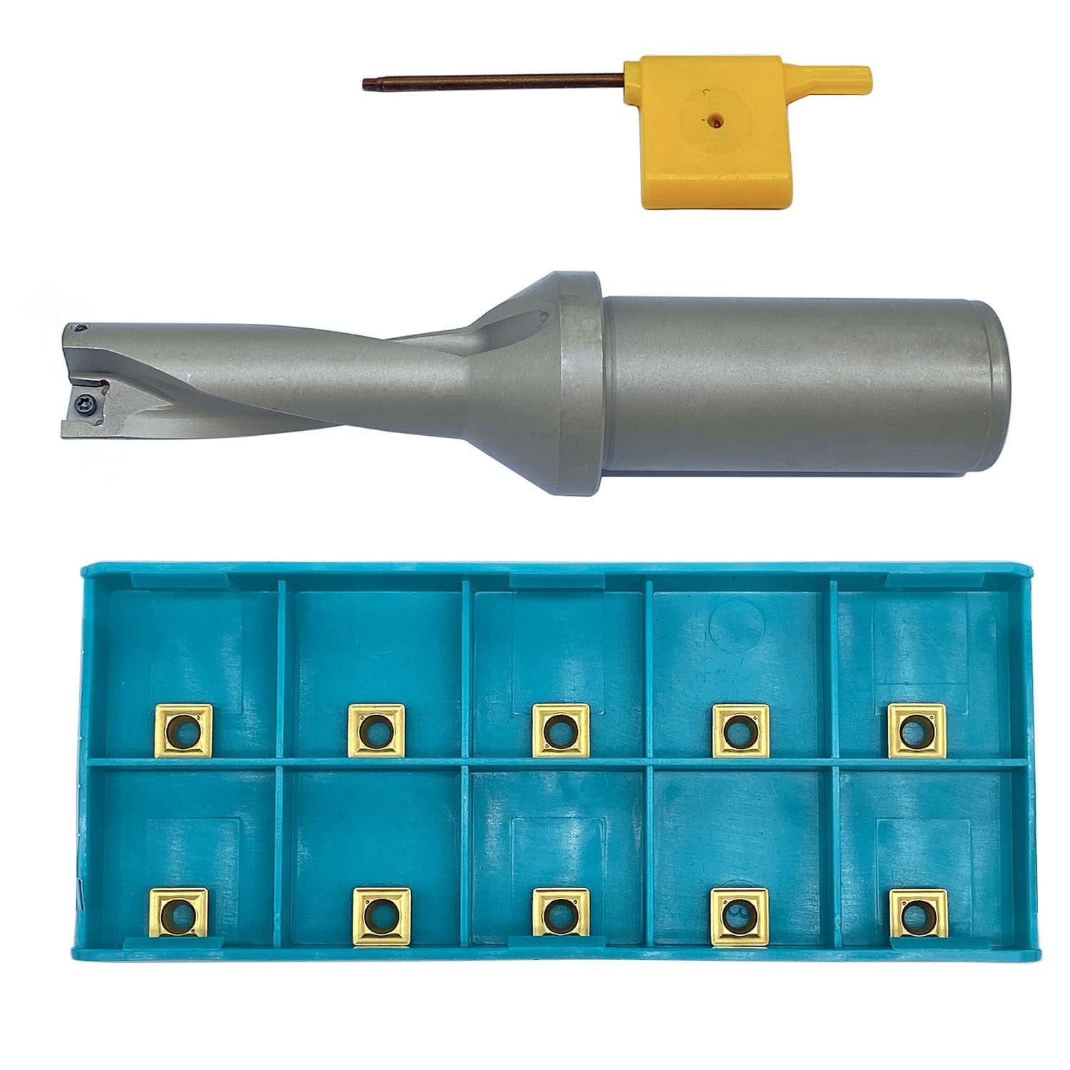 SPMG060204 Lot de 10 + 17,5-3D-C25-SP06 Série SP 3D Diamètre de la tige 25 mm Outil de tournage CNC pour perceuse en U rapide (SPMG060204+SP-17.5-3D-C25)