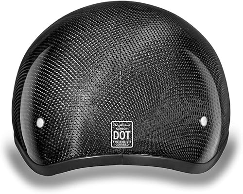 Miniatura 4 de - Casco de motociclista línea esbelta de verdadera fibra de carbono, (no es estampado). Casco para motocicleta estilo cráneo, medio casco (12). Con
