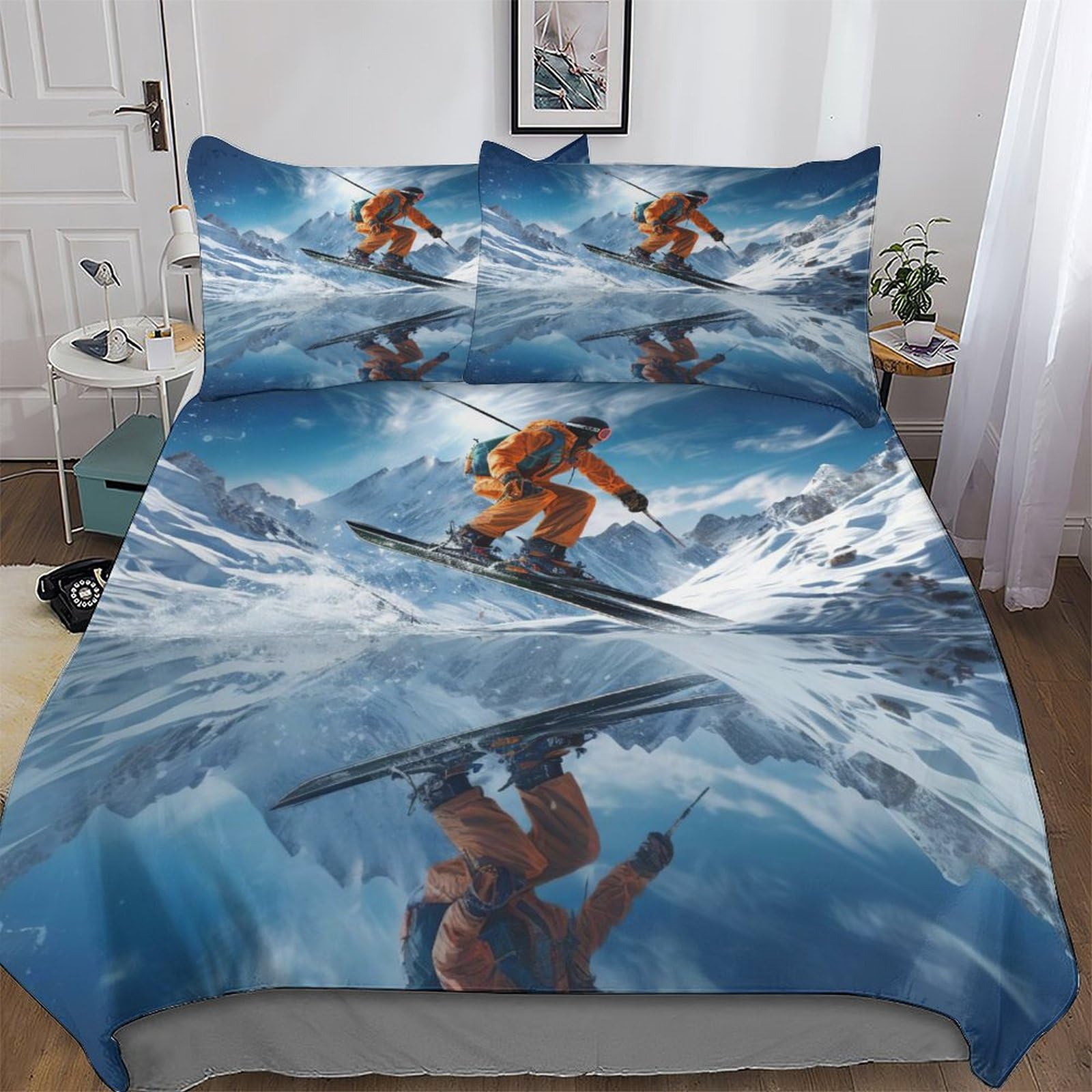 Parure de lit ski de qualité supérieure en coton et microfibre douce