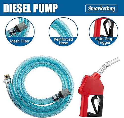 Miniatura 5 de Bomba de combustible diesel eléctrica de 110 V, 550 W, bomba de transferencia de combustible eléctrica de 16 GPM con medidor de visualización,