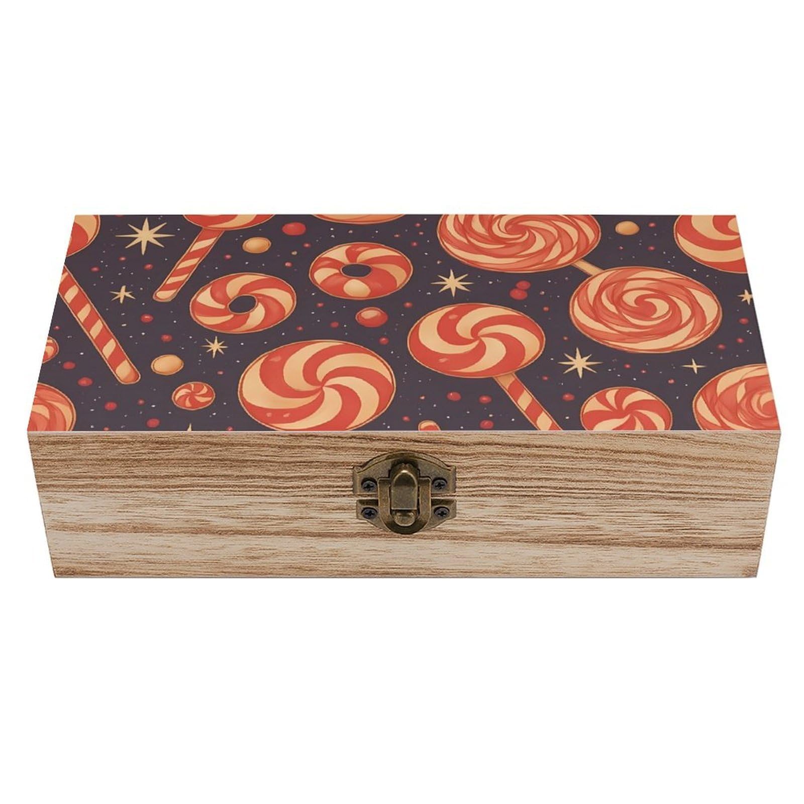 HLBSDM Xmas Candy Retro Wooden Storage Box Jewelry Art Gift Boxs Decorative Keepsake Boxes