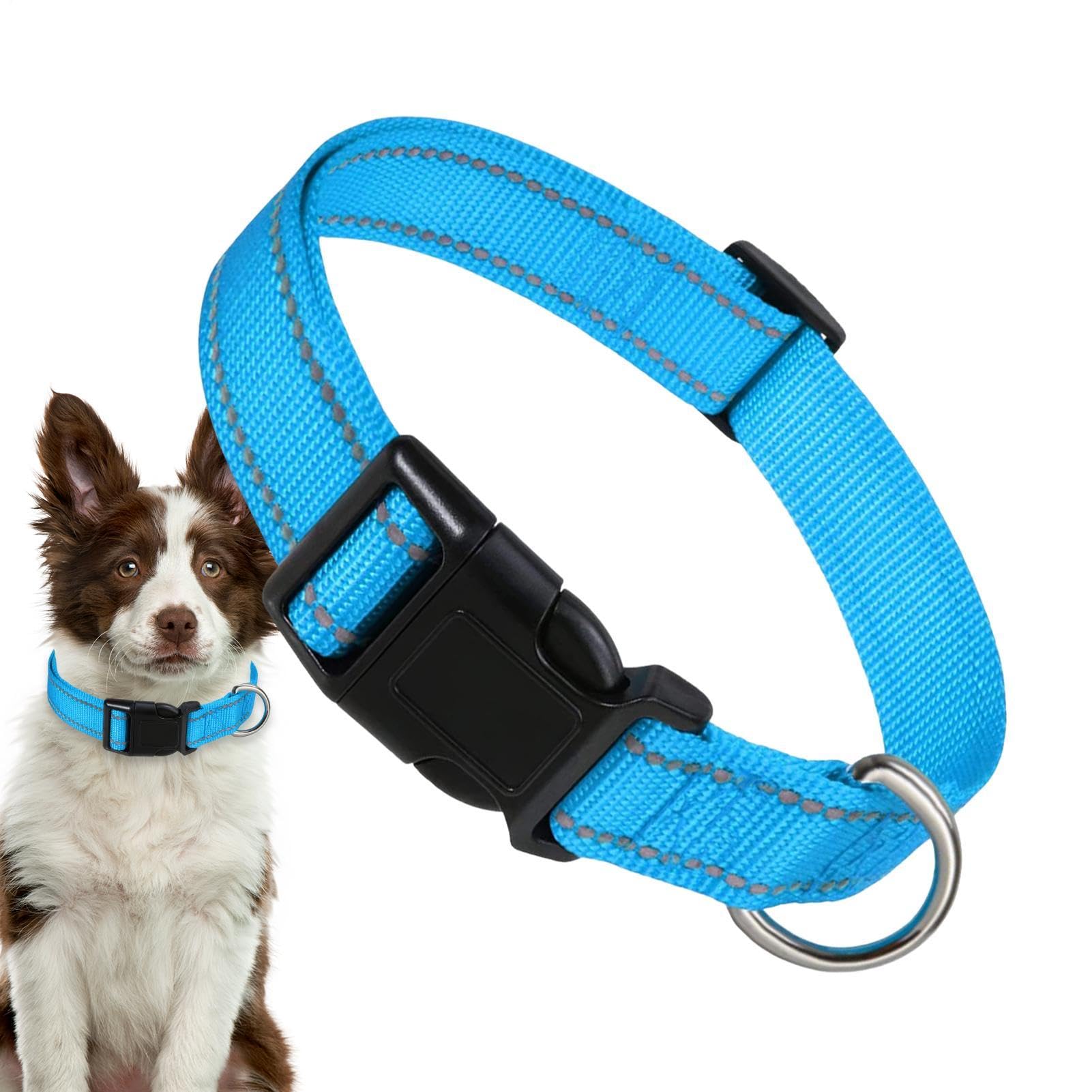 Reflektierendes Haustierhalsband, Nylon-Hundehalsband Reflektierend, | Hunde-Komforthalsband Verstellbares Katzenhalsband, atmungsaktiv, bequem, für kleine, mitte