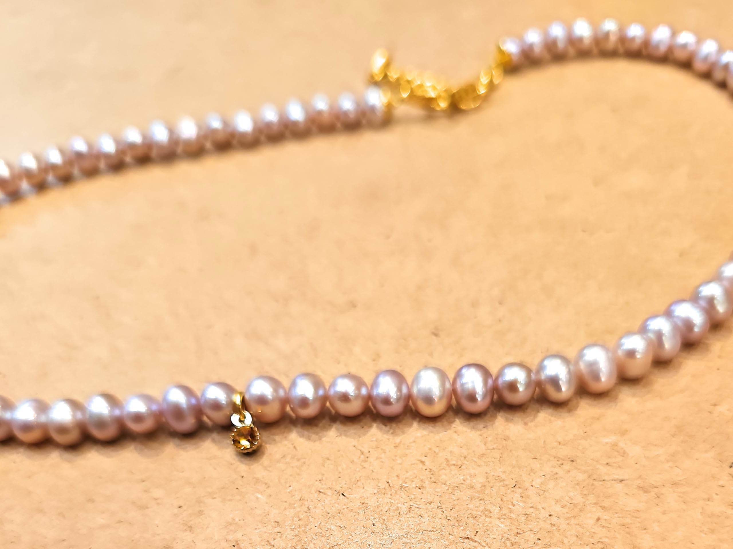 Generico Collana di perle di fiume 5.5-6.0 mm livello qualità AA3 lunchezza 40 cm