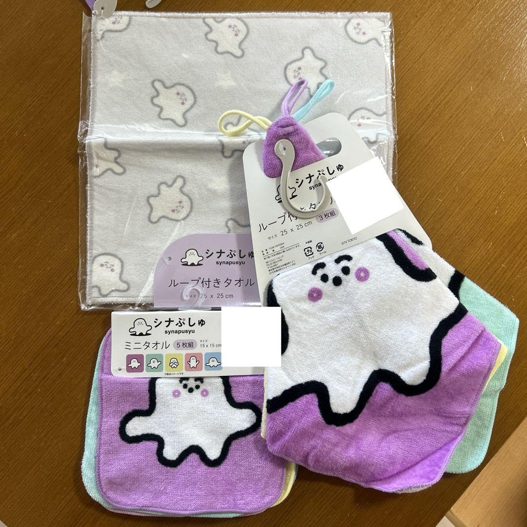 しなこちゃん ミニタオル　ループ付き 4枚セット しなこちゃん ミニタオル ループ付き 4枚セット しなこ ミニ