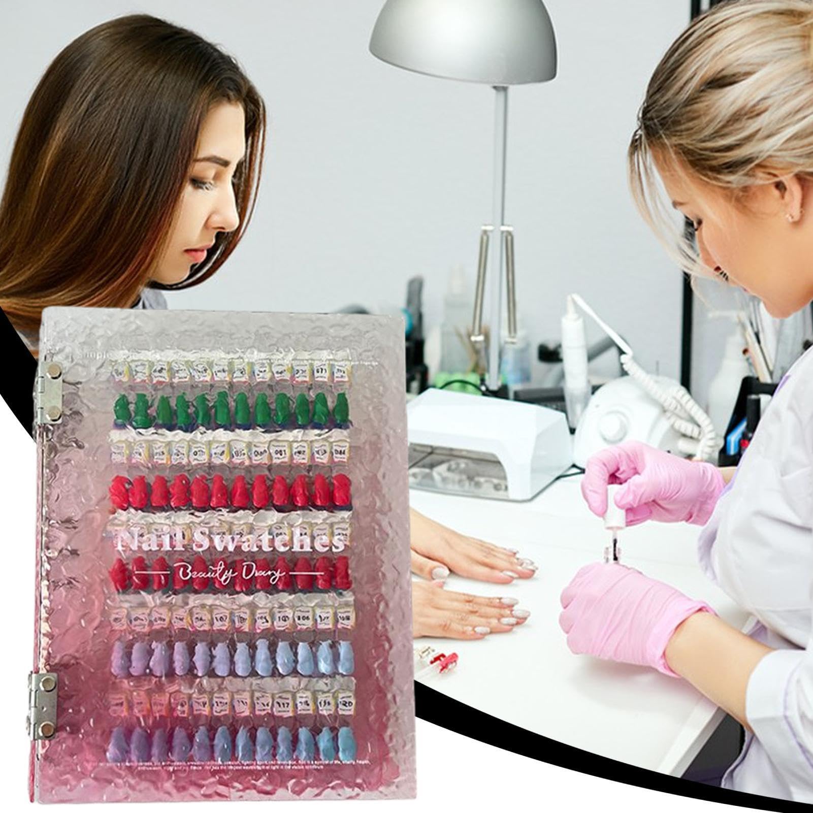 Książka do ekspozycji paznokci Segregator Na Akcesoria Do Manicure Z Półką | Magnetyczny wzornik kolorów dla paznokci salonowych Półka Na Próbki Dla Manicurzystek Salonu Domu