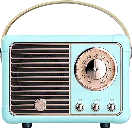 Altavoz Bluetooth retro, altavoz pequeño inalámbrico vintage, llamada manos libres, batería de 400 mA, tarjeta TF, línea auxiliar, altavoz portátil