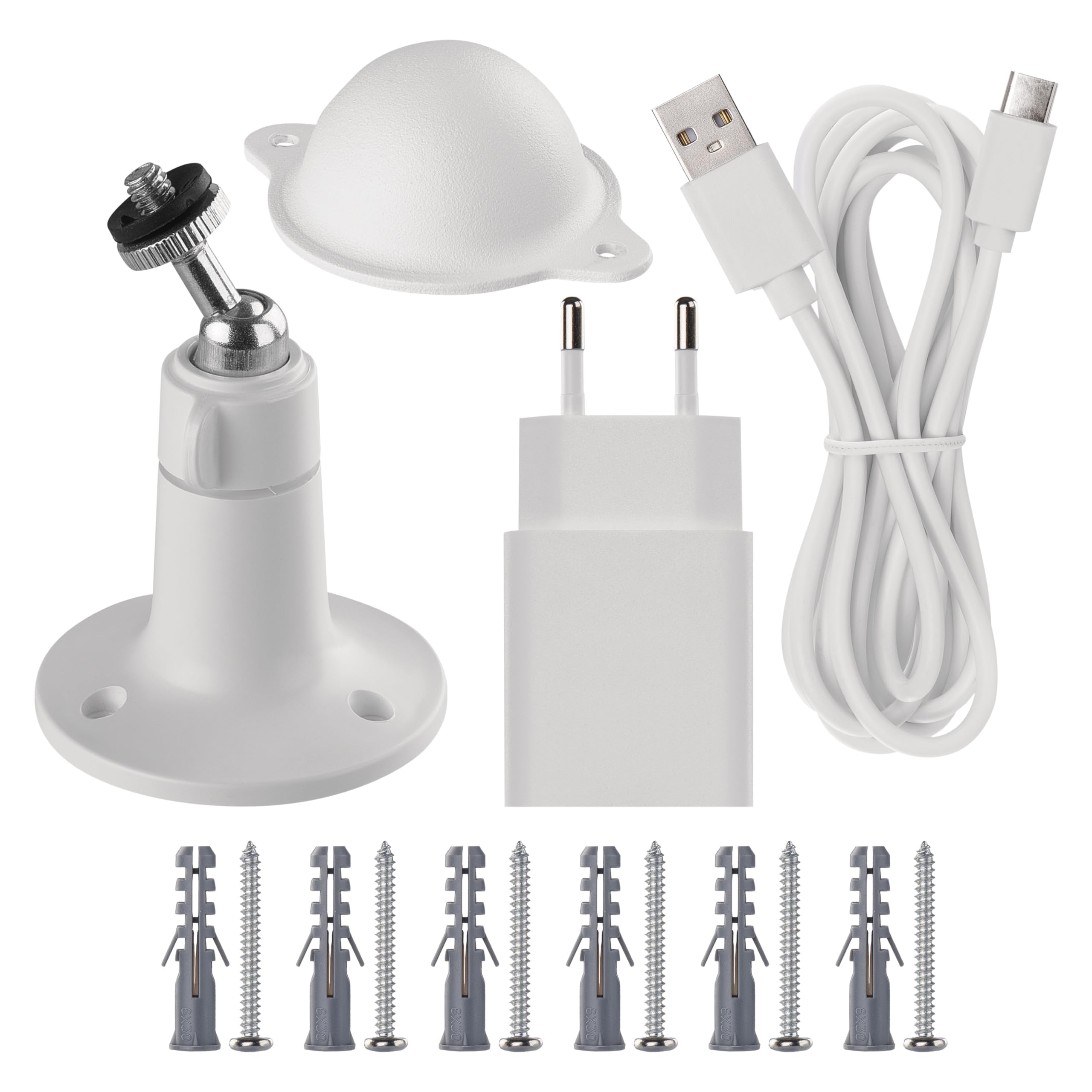 EMOS GoSmart - Smart Home Indoor/Outdoor Kamera - 5MP universale WLAN IP Kamera mit App - Bewegungserkennung, Nachtsicht, Akku - Google Assistant und Alexa Kompatibel - wasserdicht - weiß
