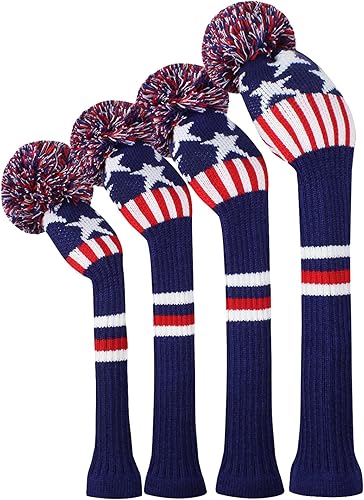 Miniatura 8 de Scott Edward Knit Wood Golf Club Head Covers 4 Pieces Knitted Item Fit Over Well Driver Wood(460cc) Fairway Wood and Hybrid(UT)