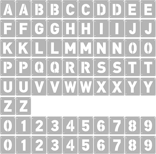 72 Pcs True 3 Inch Letter & Number Stencils - 2 Full Craft Stencil Sets | Reusable Alphabet Templates Interlocking Stencils(A-Z & 0-9) for Painting on Wood, Wall, Fabric, Rock, Sign, Craft Projects
