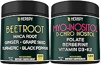 Vista 1 de Paquete de suplementos de raíz de remolacha 6 en 1, 100 unidades y suplemento de mio-inositol 6 en 1 y D-Chiro inositol para mujeres, 120