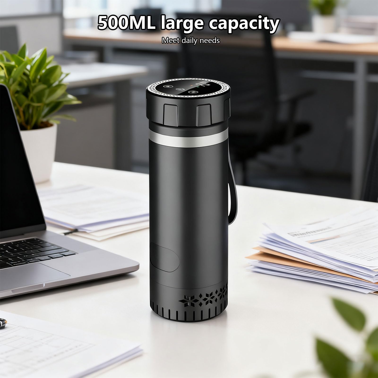 Taza de refrigeración delgada con batería de larga duración, ideal para bebidas, aperitivos, viajes, recargable, con batería incorporada