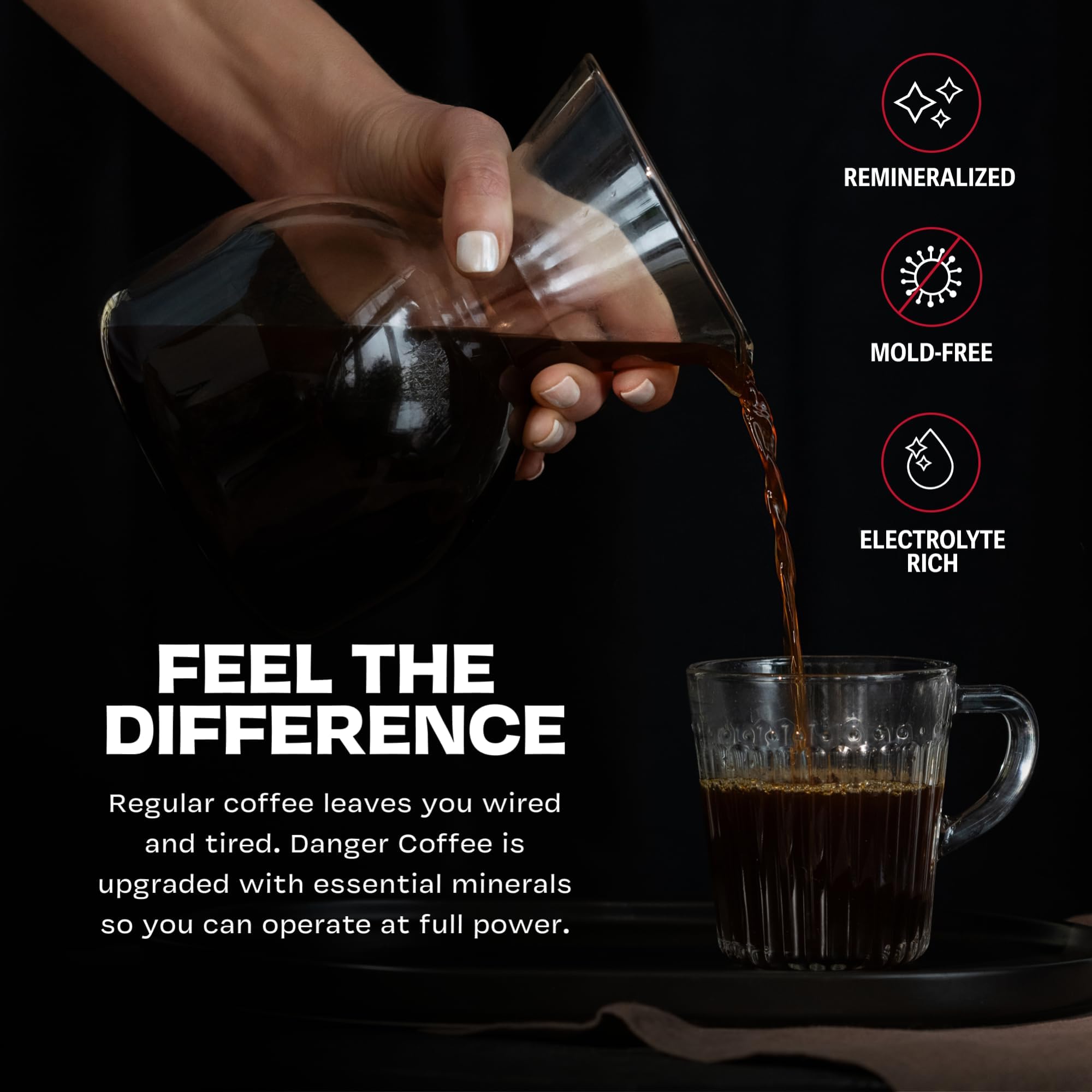 Danger Coffee Autor: Dave Asprey, Remineralizowana kawa mielona, bez pleśni i przetestowana laboratoryjnie, średnia palona, 309 ml