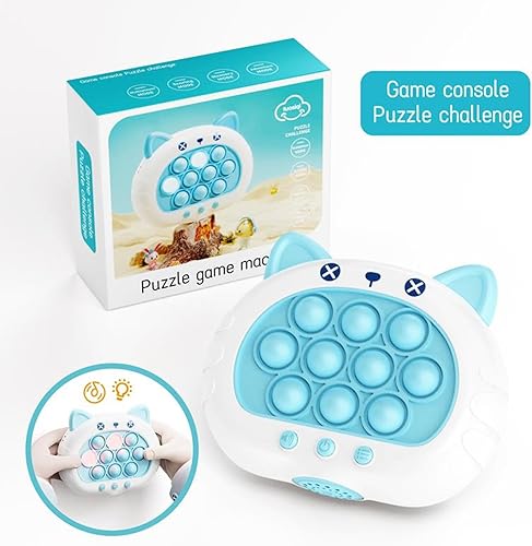 Miniatura 6 de Juego de empuje rápido, juego para ansiedad, juego de burbujas para reventar, juguete para niños, niñas y adultos, regalo de cumpleaños (gato azul)