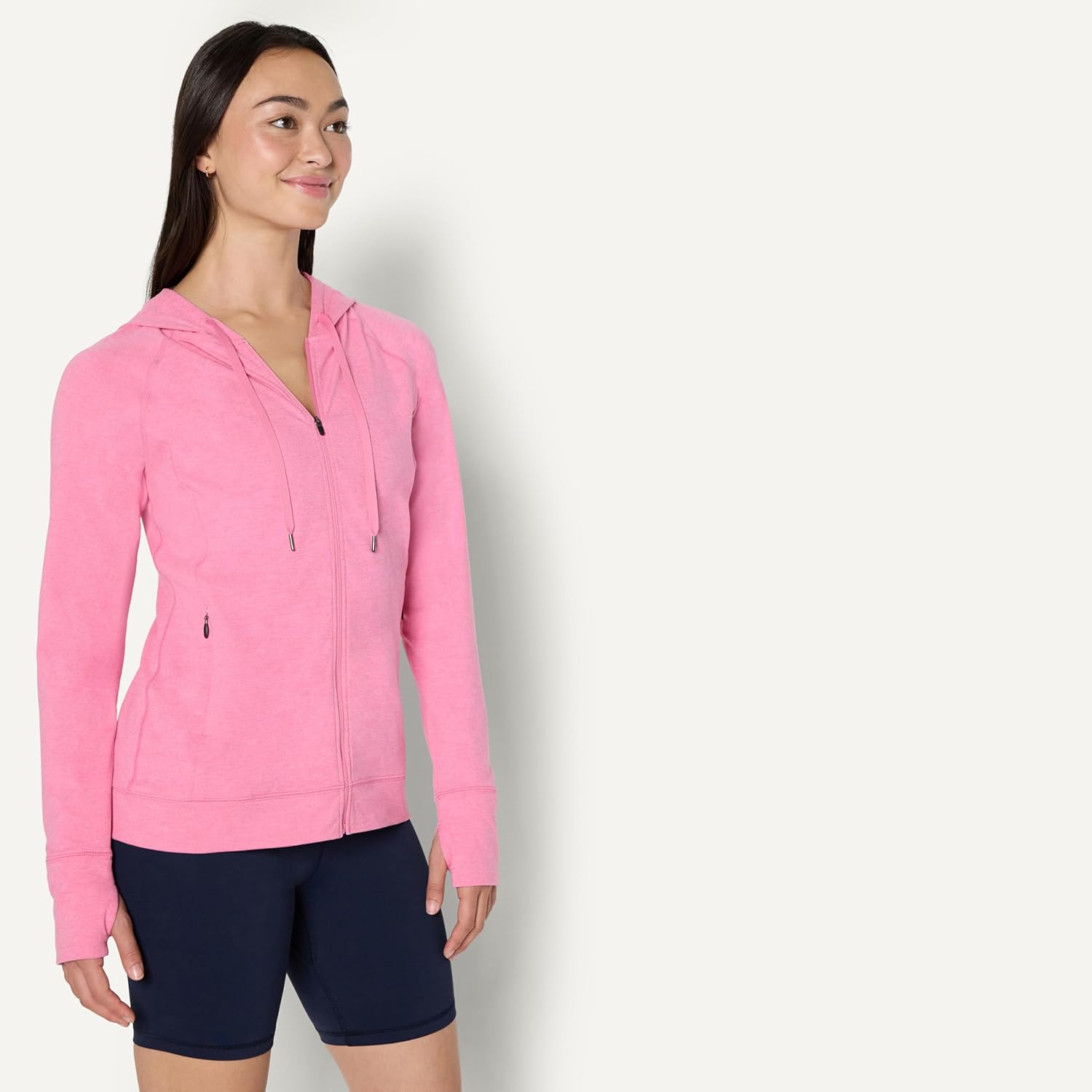 Amazon Essentials Women's Athletic Soft Performance Lightweight Zip Up Workout Hoodie Jacket, Space Dye - Image 2