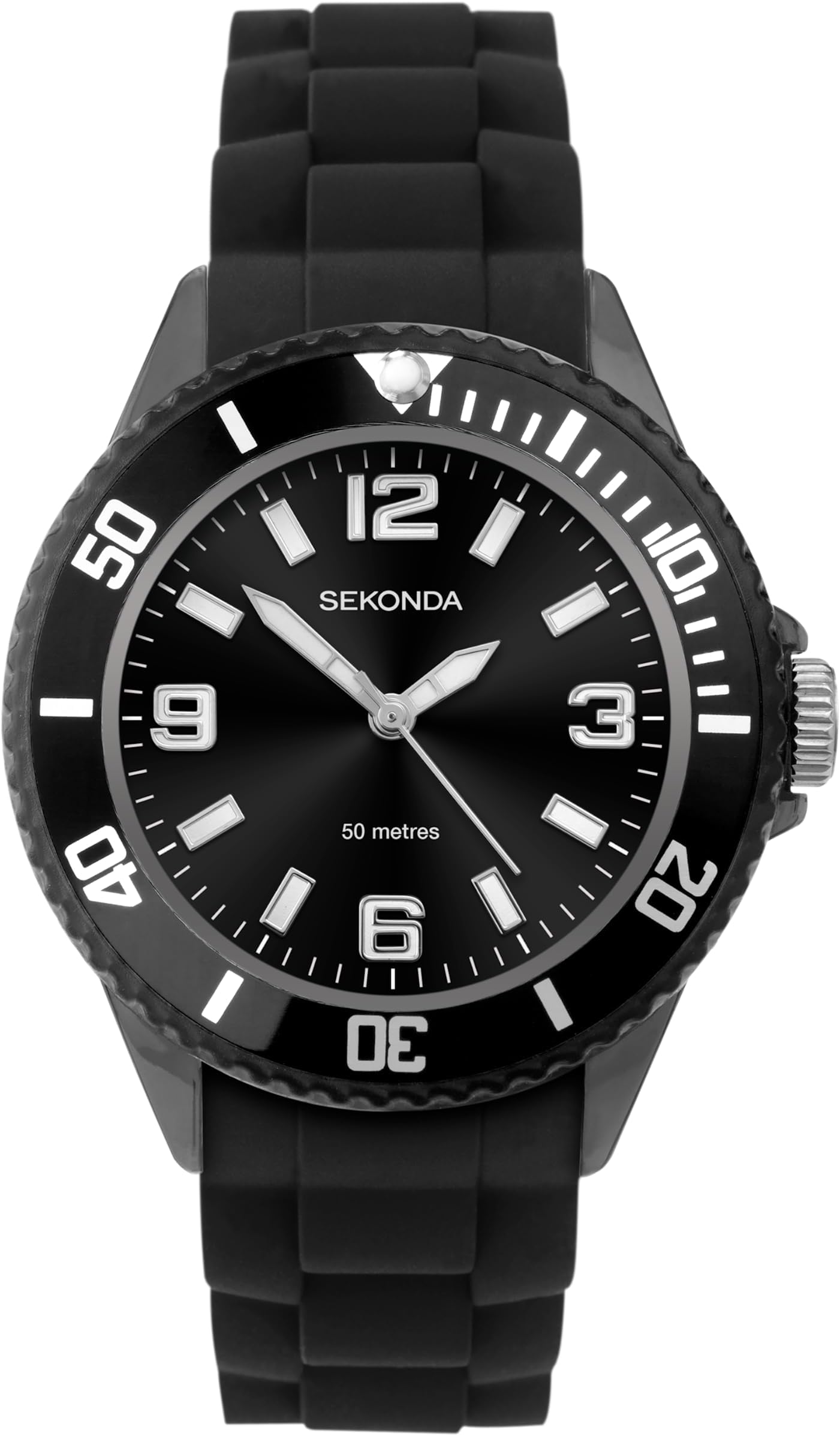 Sekonda Boys 35mm Outback Classic Analogue Display Watch Waterproof 50m Rotating Bezel Silicone Strap