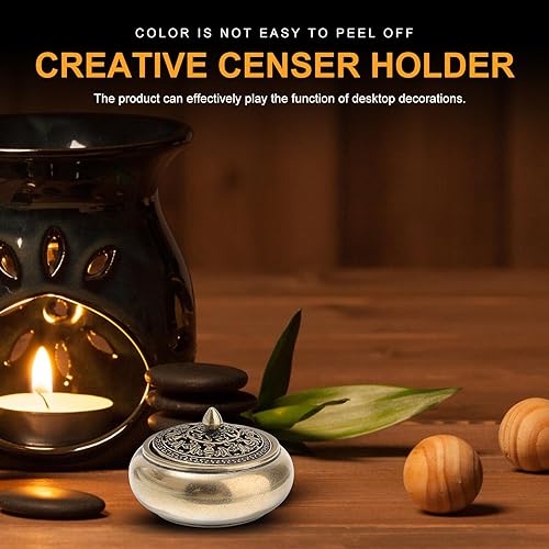 Miniatura 4 de TOYANDONA Soporte para cono de incienso, quemadores de incienso antiguos, mini quemador de incienso, bobina de cono, soporte de incienso para