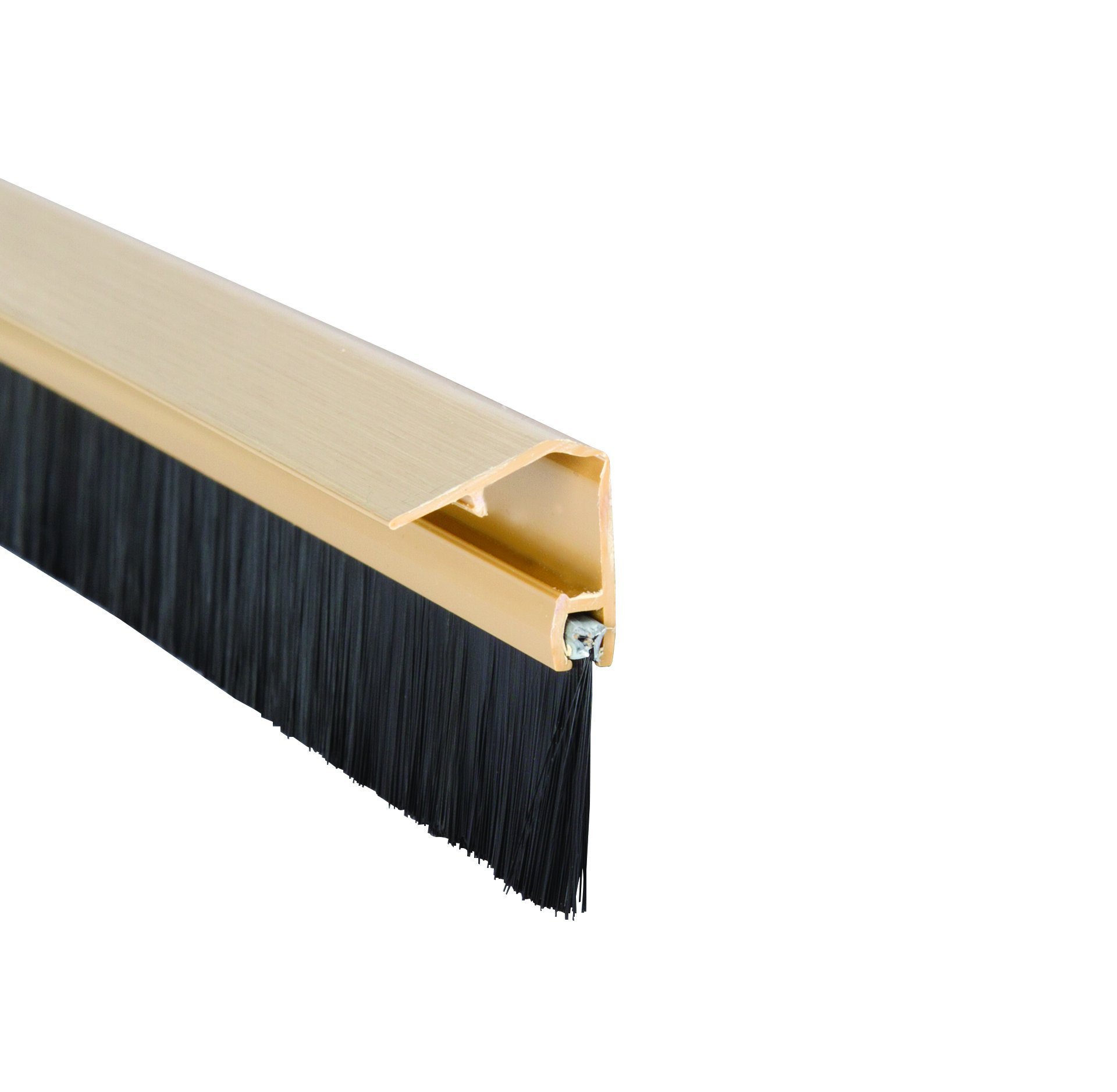 Stormguard Gold 02Sr0720838g Bottom Of The Door Brush Strip Draught Excluder 838Mm (2'9"") With Cover To Conseal Screws, 838 Mm"