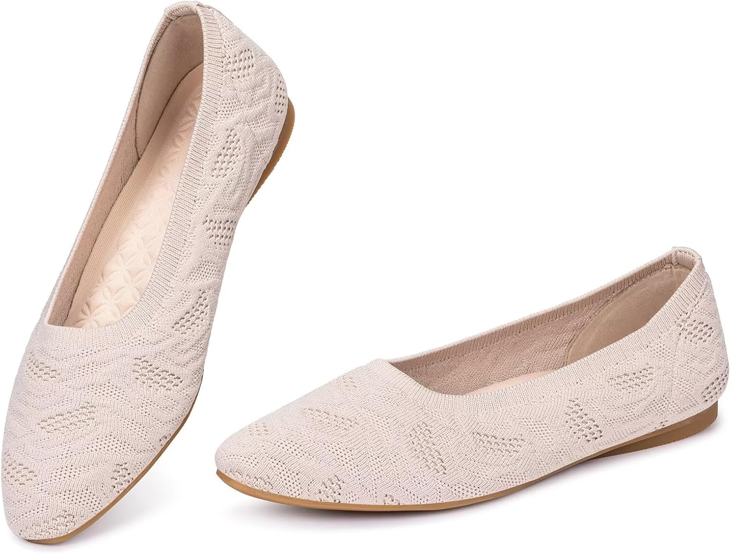 Frank Mully Womens Flat Square Toe Shoes Knitted Work Flat Comfort Dressy Flat Shoes for Daily Lightweight Comfort - Image 4