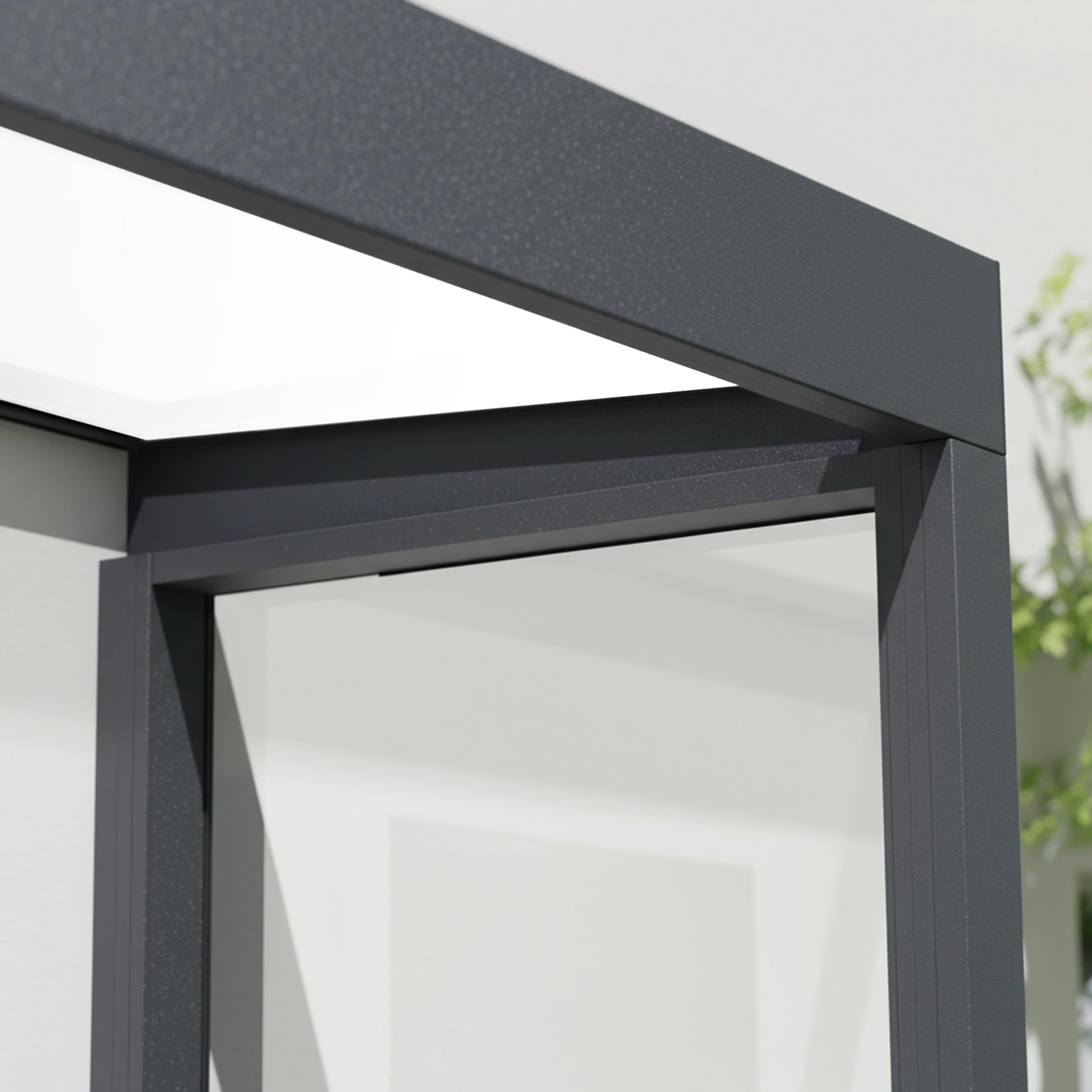 Canopia by Palram Sophia Vordach 1600mm Grauer Rahmen Opale Polycarbonat-Abdeckung wetterfest langlebig