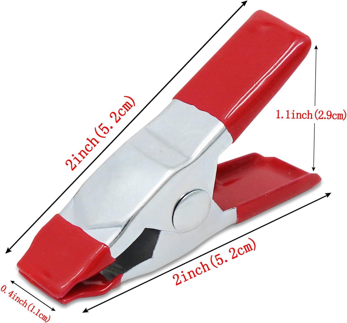 ESUMIC® 12 x 2 inch A Metal Spring Clamps, Heavy Duty Spring Metal Spring Clamps, Rubber Coated Tipped Grip Holder For Camping Tarpaulin (Red) (12-Piece)