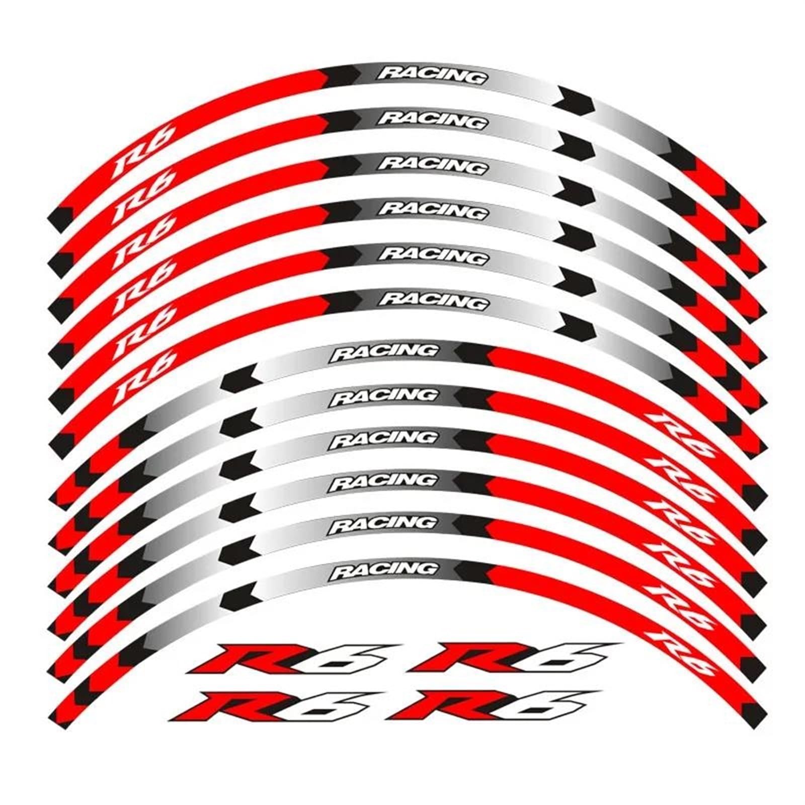 Stickers Motorcycle Wheel Stickers Night Reflective Decorative Rim for Yamaha YZFR6 YZF R6(Style 8)