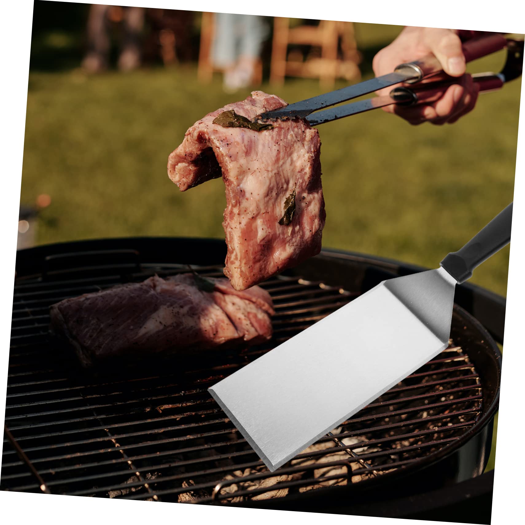 COLLBATH 1 Set Espátula de Acero Inoxidable Mango Pp, Espátula para Cocina y Parrilla, Utensilio de Cocina para Freír y Voltear Comida