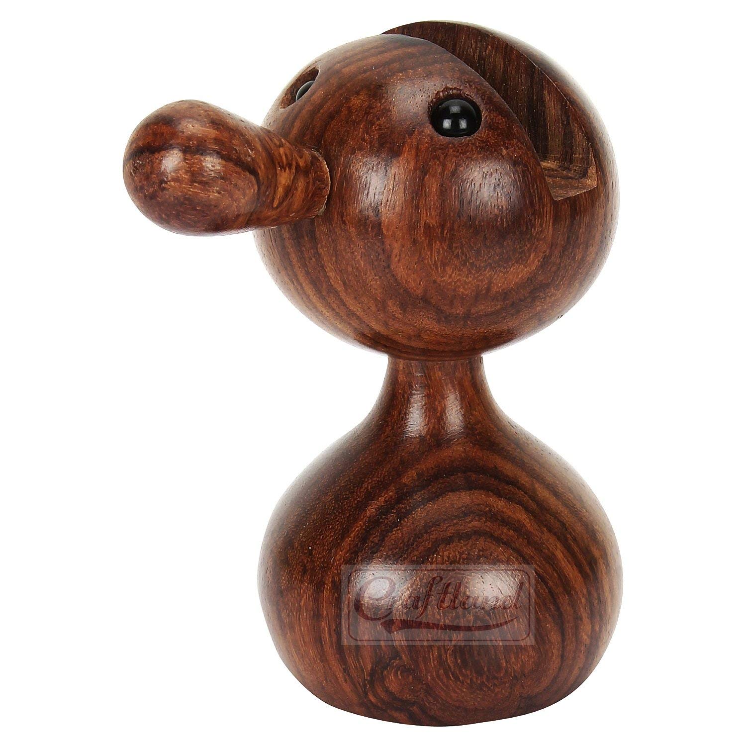 Craftland Wood Doll Shaped Spectacle Holder Stand (Brown, 2 x 2 x 3.5 Inches)