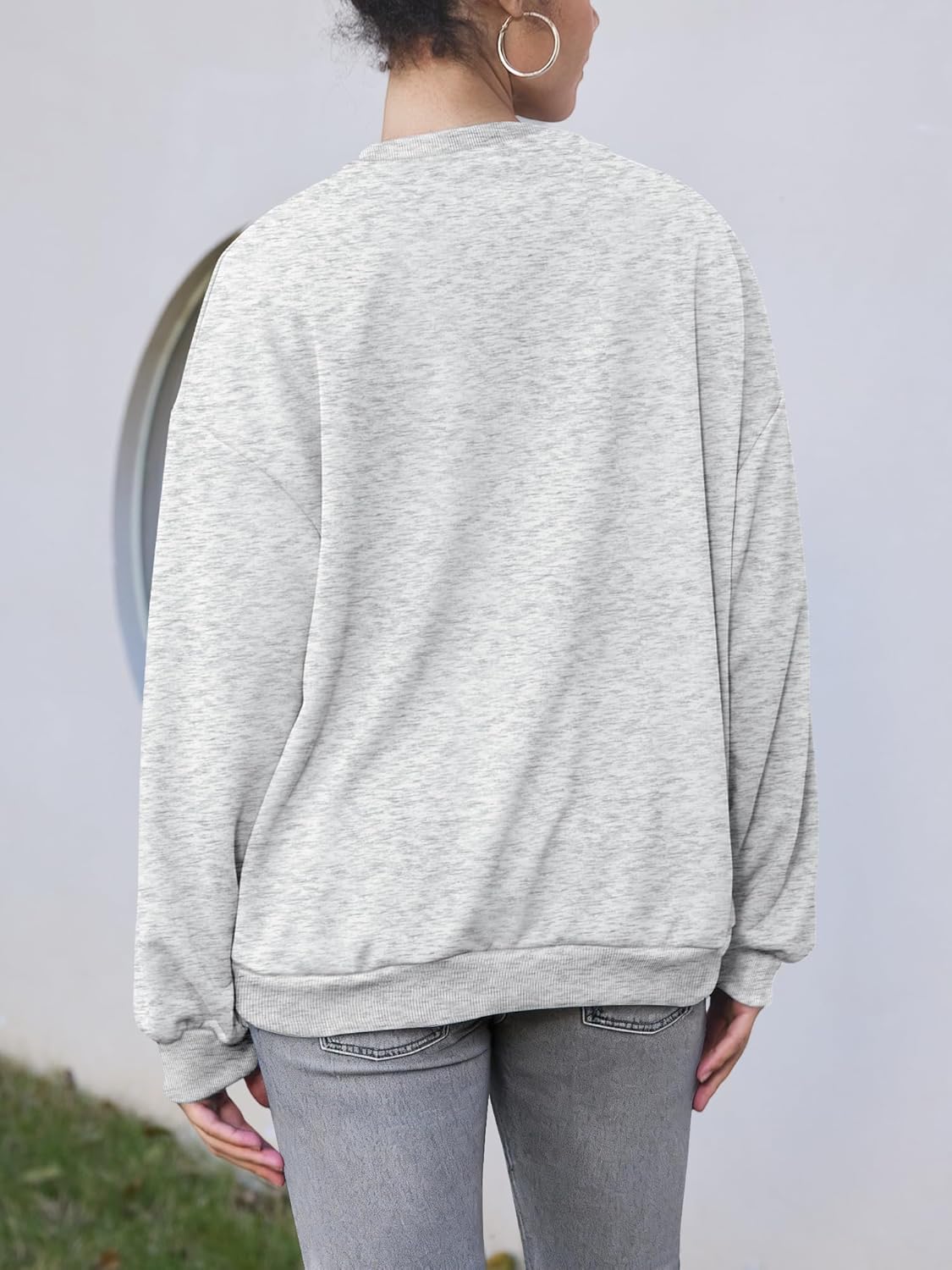 Women’s Oversize Sweatshirt Loose-Fit Thin Top 2026 Valentines Gift Love Leopard Pr... - Image 2