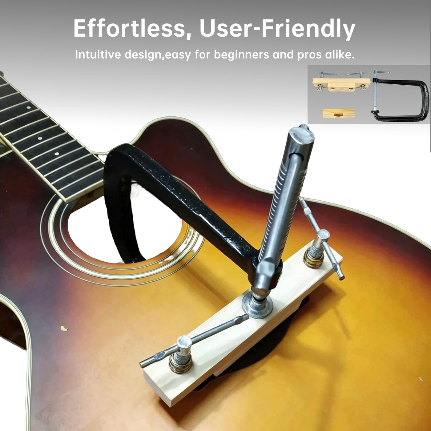 Acoustic Guitar Bridge Clamp, Bridges Repair Tool, Fixture Clip Guitar Maintenance Clamp, Wooden Guitar Bridge Clamp Guitar Accessory for Luthier, with Fixture