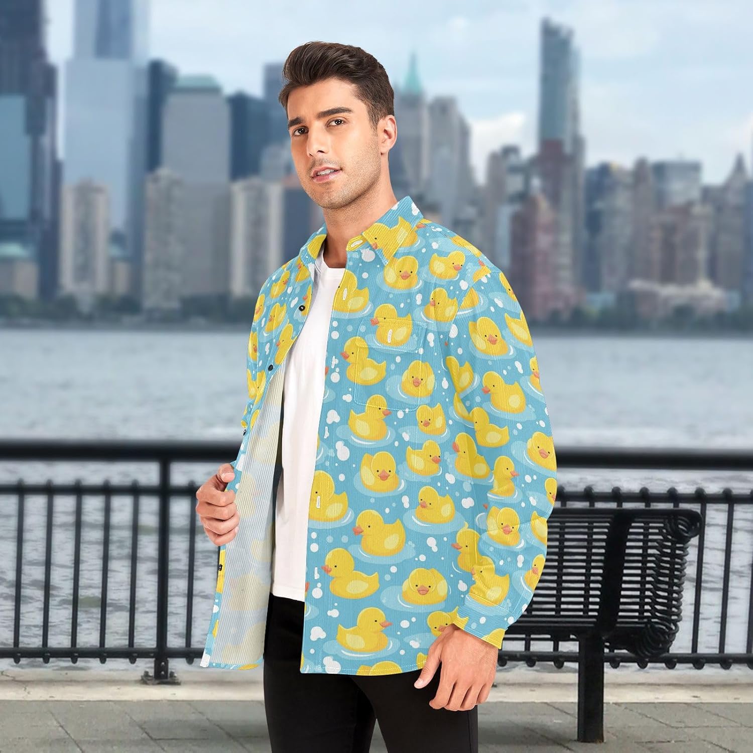 KLL Yellow Duck Men Women Regular Fit Thermal Shirt Party Long Sleeve Tops