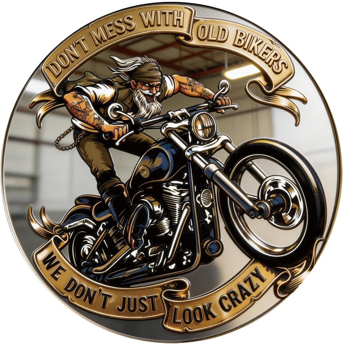 Grumpy Old Bikers Club Challenge Coin - Born to Ride 3D Metal Motorcycle Commemorative Token, Funny Novelty Gag Gifts for Men, Biker Dad, Grandpa - Lifetime Member Pocket Keepsake