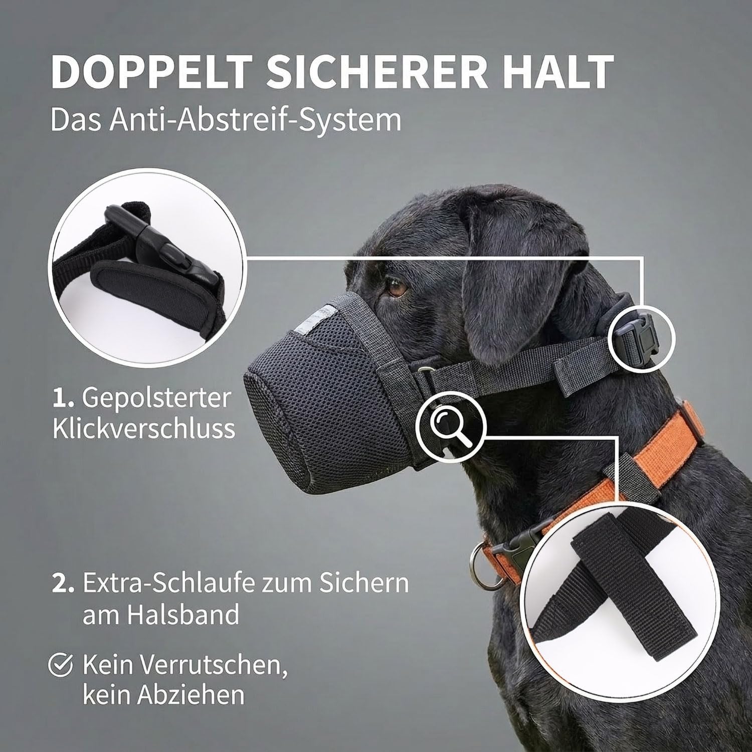 Nature Pet Giftköderschutz Hund/Leckschutz bei Wunden und OP/anstatt Plastik Kragen oder Halskrause/Schutznetz Lange Ausführung (L)