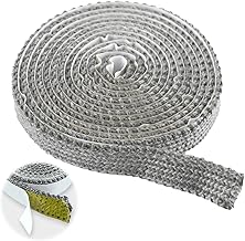 Flat Stove Rope, Self Adhesive Fire Seal Gasket Length 1.85m x Width 15mm Burning Stove Rope Fiberglass Seals Heat Resistant Sealant Strip Fireplace Tape for Smoker Chimney Burner