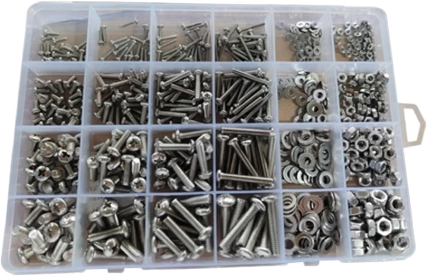 710個 304ステンレススチール クロスプレートネジ ボルトとナット 平ワッシャー 詰め合わせセット M2-M5 丸頭機械ねじ