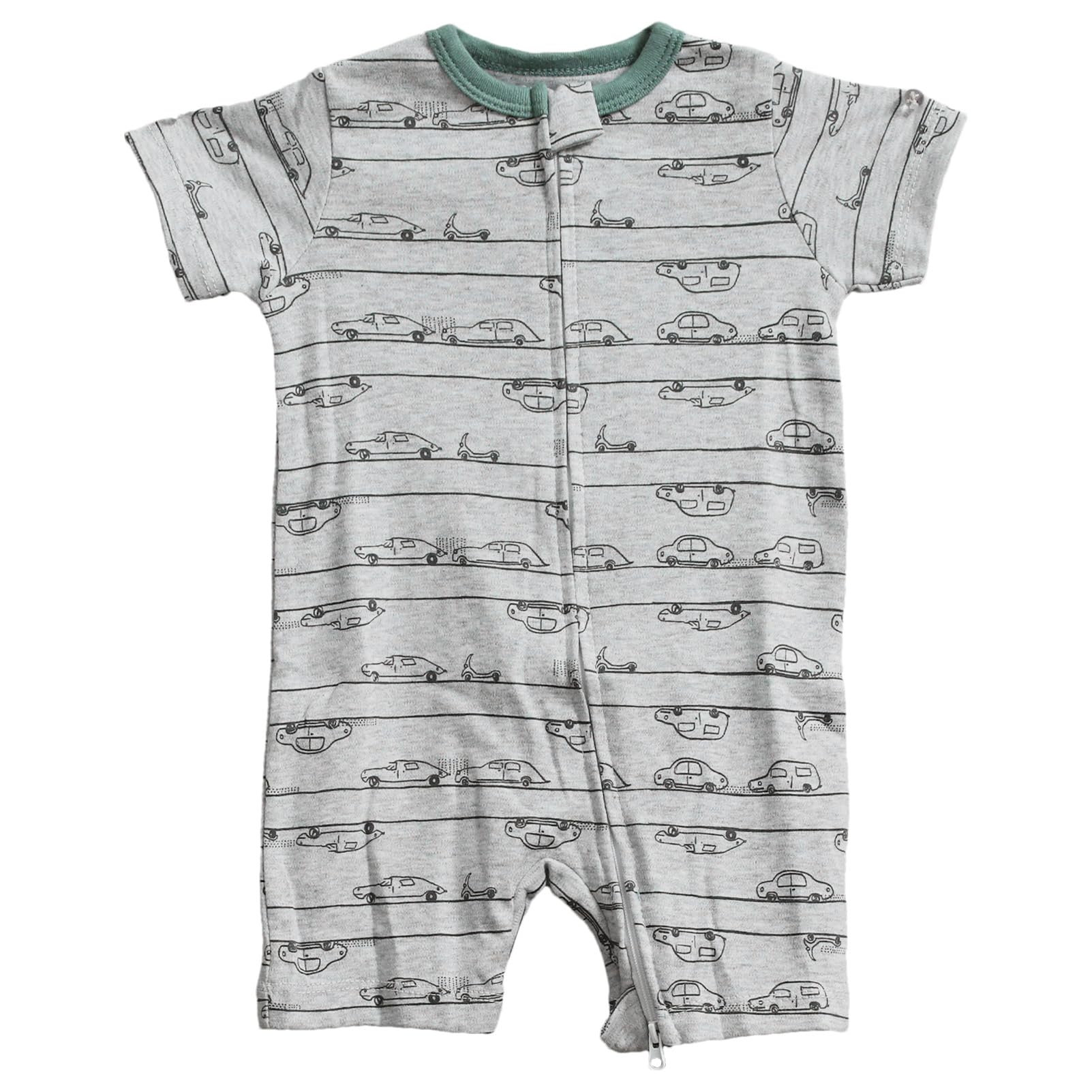 amropi Bébé Filles Lot de 3 Grenouillères À rayures Barboteuse Manches Courtes Bodys Fermeture Eclair Combinaison pour 6-24 Mois