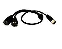 Vista 6 de SinLoon Adaptador MIDI DIN de 5 pines y divisor en Y, cable MIDI de 5 pines macho a doble 2 cables de extensión DIN-5 hembra (D5P M-2F, 1.6 ft)