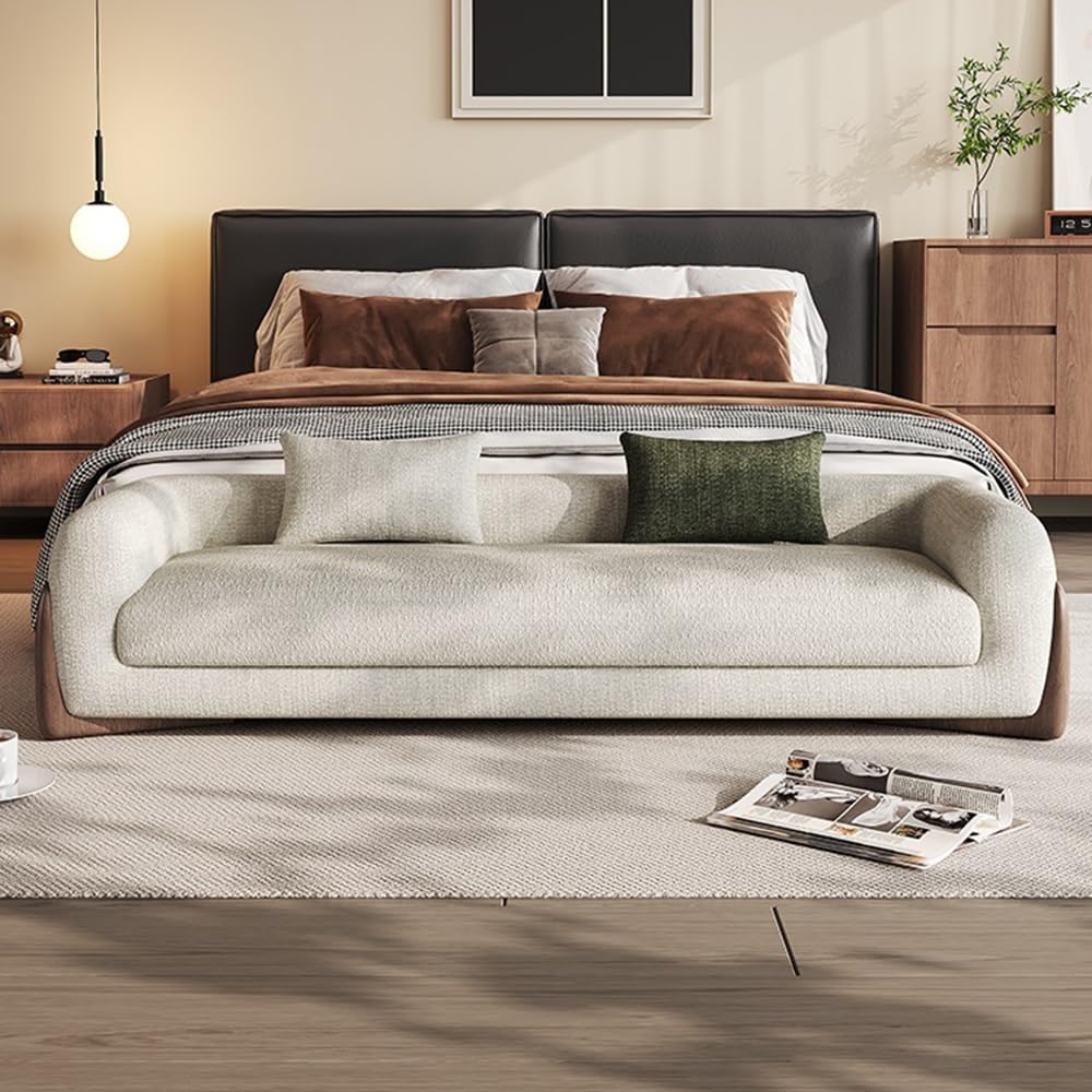 Ławka do łóżka Stołek na koniec łóżka Sypialnia Designerski stołek nocny Nowoczesny prosty apartament Homestay Prosty rząd Mała sofa(Dark Green,Duży)