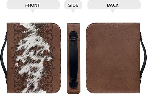 Miniatura 3 de Funda para Biblia occidental para hombres y mujeres, bolsa de cuero vintage para la Biblia, protector para libros de oración, estudio, cuadernos,