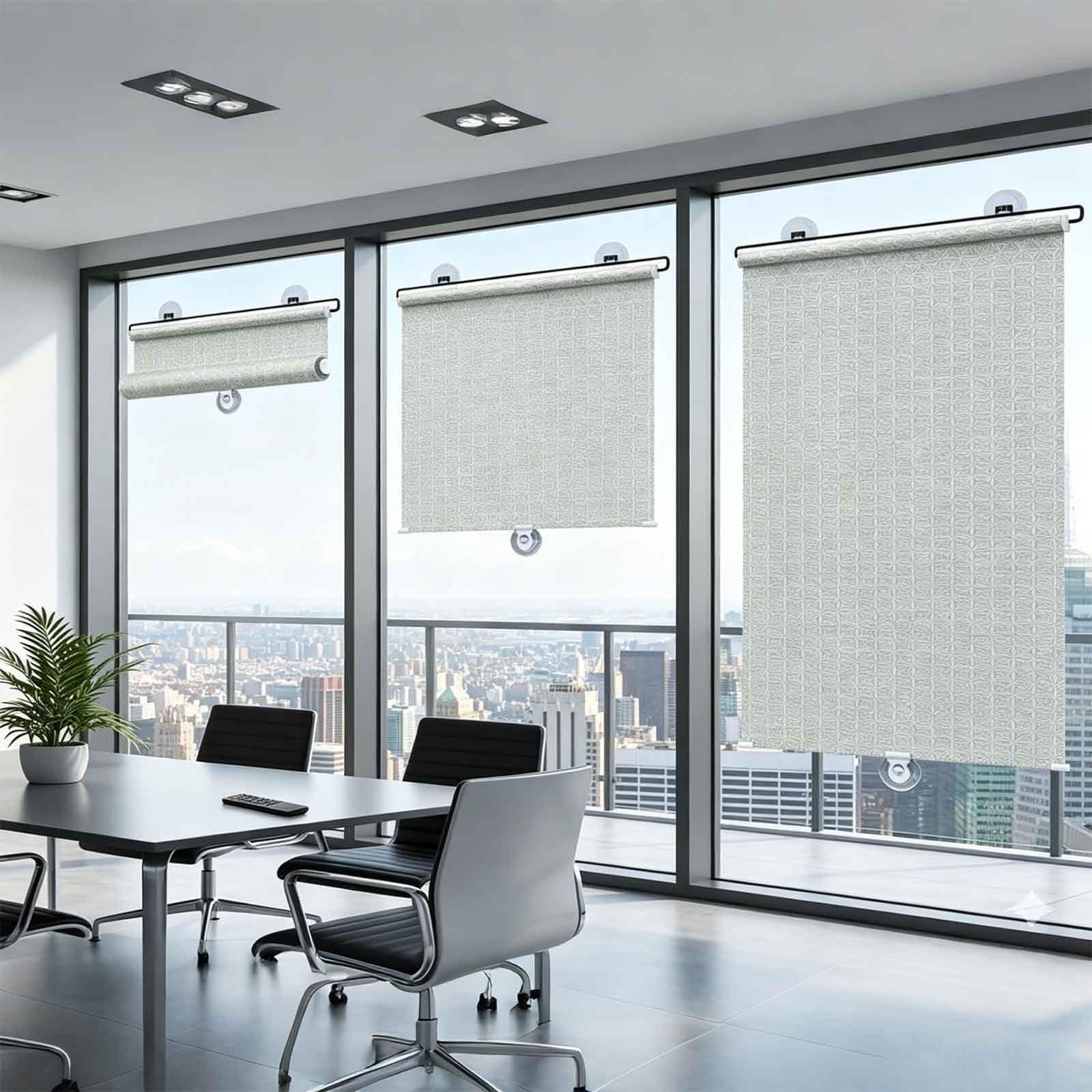 Verdunkelungsrollo Mit Saugnapf Sonnenschutz Jalousien Ohne Bohren Thermorollo Blickdicht Mit Saugnäpfen, UV-Schutz Sonnenschutz Für Fenster Auto Dachfenster Wohnwagen(Silber,W80xH200cm)